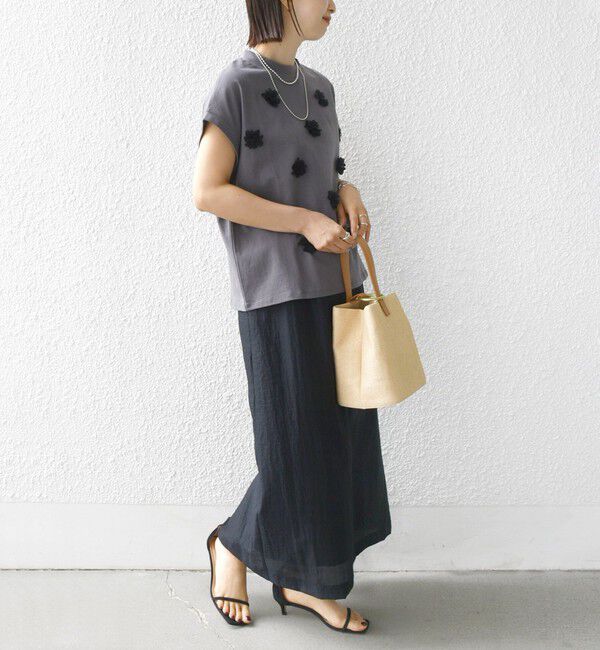 SHIPS for women「【WEB限定】フラワー モチーフ クルーネック TEE」|Tシャツ・カットソー|