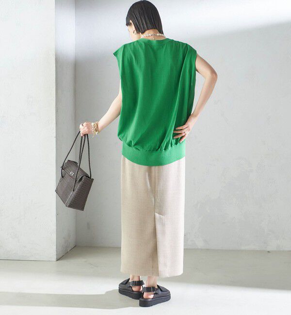 SHIPS for women「〈接触冷感 / 手洗い可能〉アイスコットン フレンチ スリーブ ジレ カーディガン」|ベスト・ジレ|