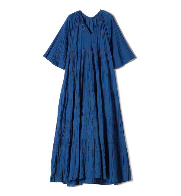 SHIPS for women「〈手洗い可能〉Fanaka:クリンクル 袖 フレア ロング ワンピース」|ワンピース|