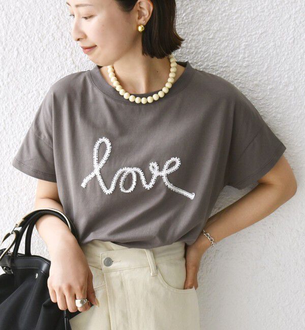 SHIPS for women「【WEB限定】ファンシー コード 刺繍 ロゴ TEE」|Tシャツ・カットソー|