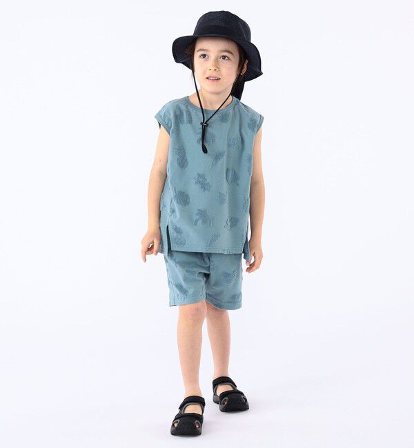 SHIPS KIDS「SHIPS KIDS:100cm～130cm / パイル ジャカード ノースリーブ TEE」|タンクトップ|
