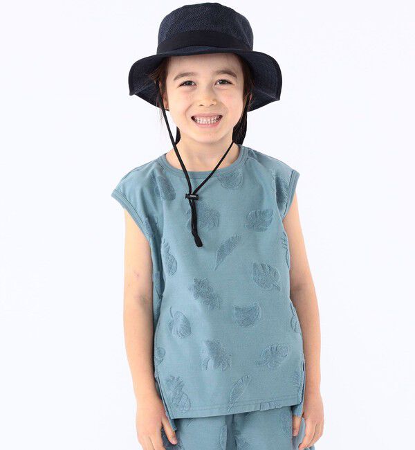 SHIPS KIDS「SHIPS KIDS:100cm～130cm / パイル ジャカード ノースリーブ TEE」|タンクトップ|