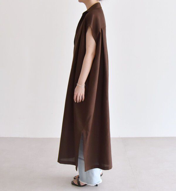 quaranciel「quaranciel:〈洗濯機可能〉リネン ライク スキッパー シャツ ワンピース＆パンツ セットアップ」|ワンピース|