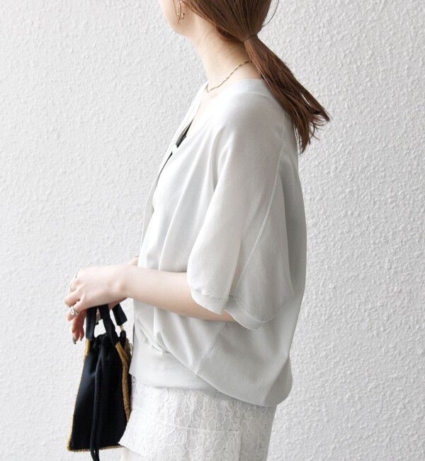 SHIPS any「SHIPS any:〈接触冷感/手洗い可能〉Vネック ドルマン ミディ カーディガン」|カーディガン|