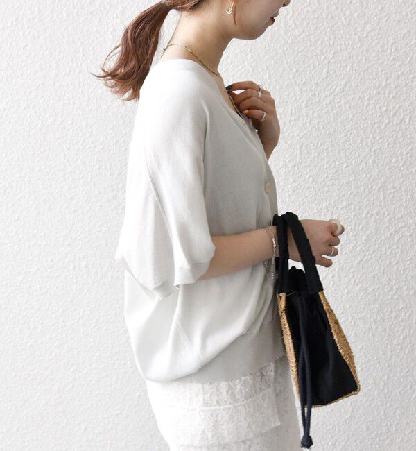 SHIPS any「SHIPS any:〈接触冷感/手洗い可能〉Vネック ドルマン ミディ カーディガン」|カーディガン|