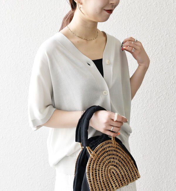 SHIPS any「SHIPS any:〈接触冷感/手洗い可能〉Vネック ドルマン ミディ カーディガン」|カーディガン|