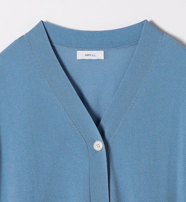 SHIPS any「SHIPS any:〈接触冷感/手洗い可能〉Vネック ドルマン ミディ カーディガン」|カーディガン|