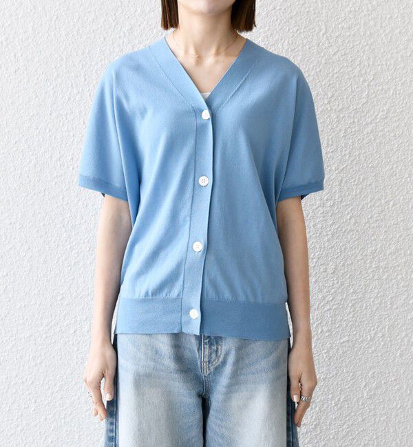 SHIPS any「SHIPS any:〈接触冷感/手洗い可能〉Vネック ドルマン ミディ カーディガン」|カーディガン|