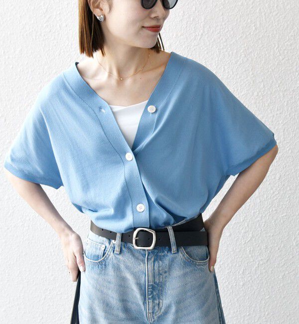 SHIPS any「SHIPS any:〈接触冷感/手洗い可能〉Vネック ドルマン ミディ カーディガン」|カーディガン|