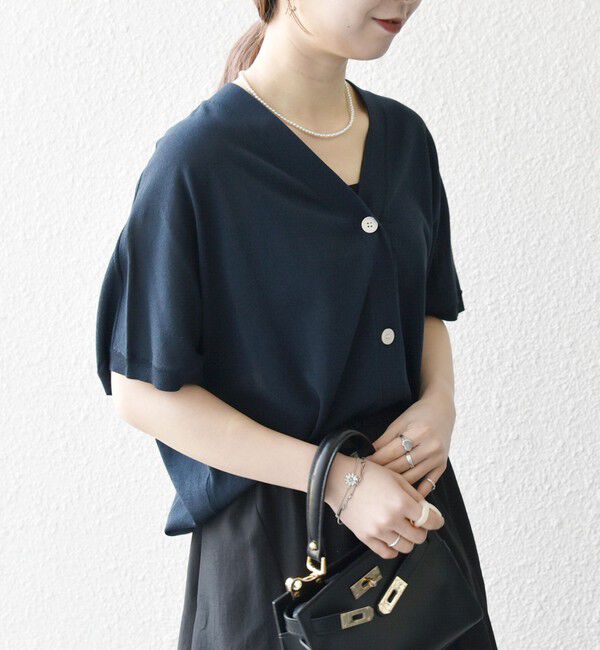 SHIPS any「SHIPS any:〈接触冷感/手洗い可能〉Vネック ドルマン ミディ カーディガン」|カーディガン|