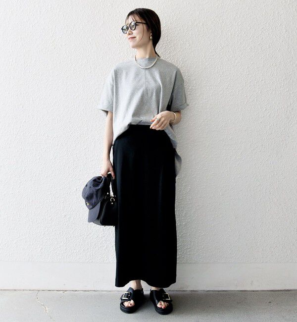 SHIPS any「SHIPS any:〈接触冷感/汗染み防止加工/洗濯機可能〉スリット ルーズ チュニック TEE」|Tシャツ・カットソー|