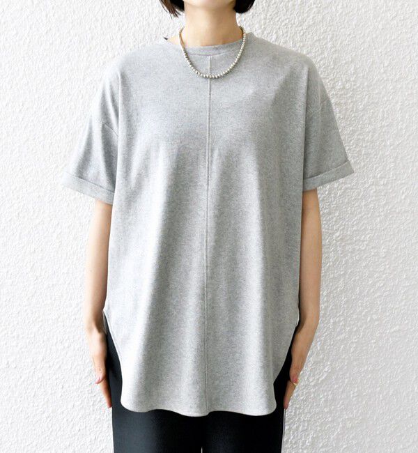 SHIPS any「SHIPS any:〈接触冷感/汗染み防止加工/洗濯機可能〉スリット ルーズ チュニック TEE」|Tシャツ・カットソー|