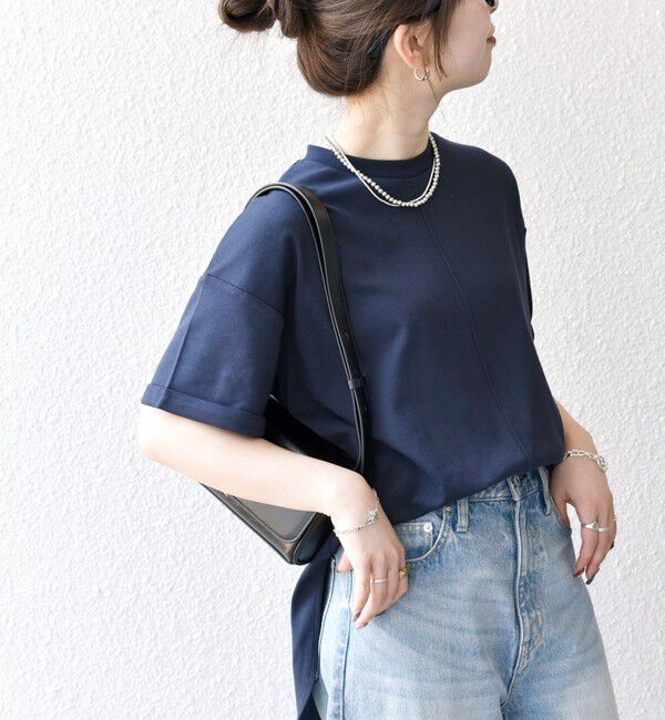 SHIPS any「SHIPS any:〈接触冷感/汗染み防止加工/洗濯機可能〉スリット ルーズ チュニック TEE」|Tシャツ・カットソー|