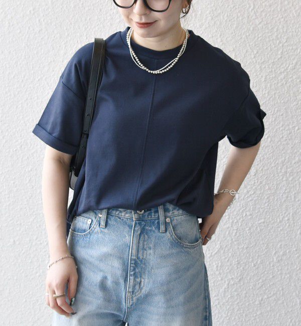 SHIPS any「SHIPS any:〈接触冷感/汗染み防止加工/洗濯機可能〉スリット ルーズ チュニック TEE」|Tシャツ・カットソー|