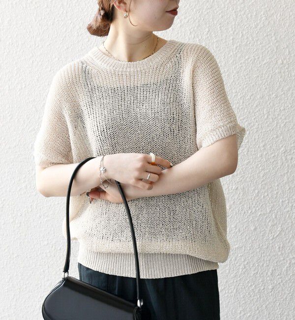 SHIPS any「SHIPS any:〈手洗い可能〉ギマ  ワイド フレンチ シアー ニット プルオーバー」|ニット・セーター|