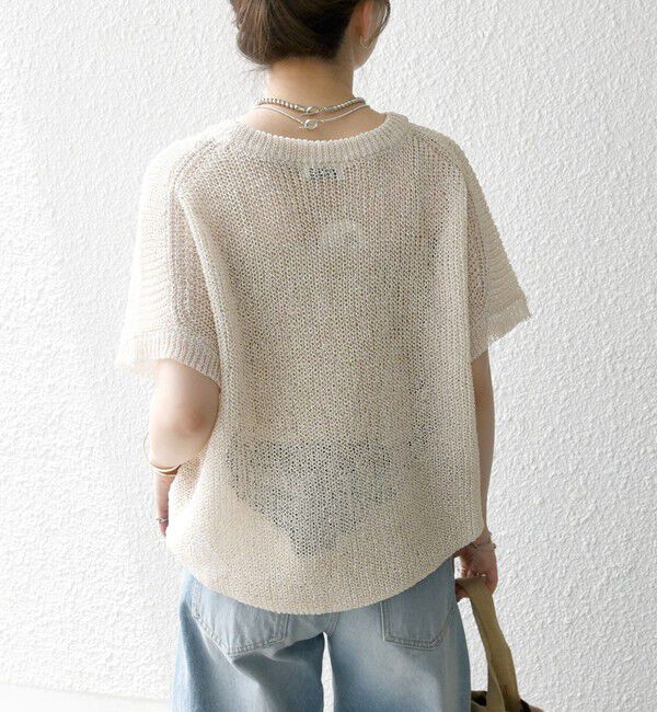 SHIPS any「SHIPS any:〈手洗い可能〉ギマ  ワイド フレンチ シアー ニット プルオーバー」|ニット・セーター|