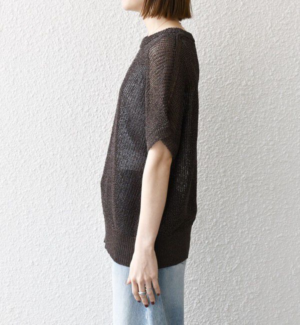 SHIPS any「SHIPS any:〈手洗い可能〉ギマ  ワイド フレンチ シアー ニット プルオーバー」|ニット・セーター|