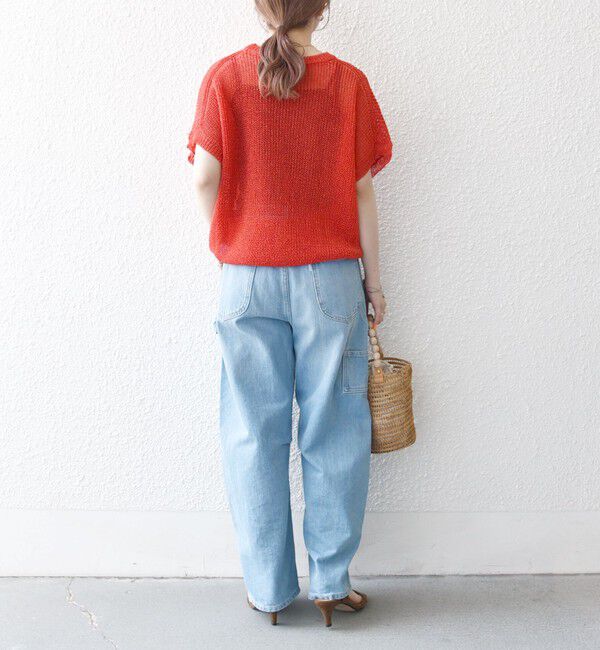 SHIPS any「SHIPS any:〈手洗い可能〉ギマ  ワイド フレンチ シアー ニット プルオーバー」|ニット・セーター|