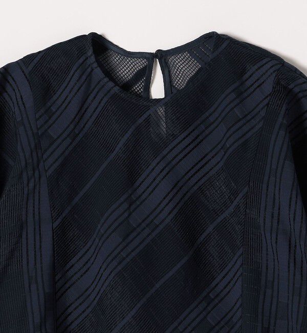 SHIPS any「SHIPS any:〈洗濯機可能〉シアー チェック ドルマン シャーリング パフ ブラウス」|シャツ・ブラウス|