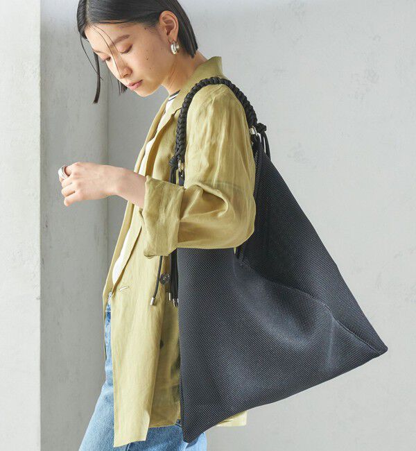 SHIPS for women「LE VERNIS:パラコート ハンドル メッシュ トート」|トートバッグ|ブラック