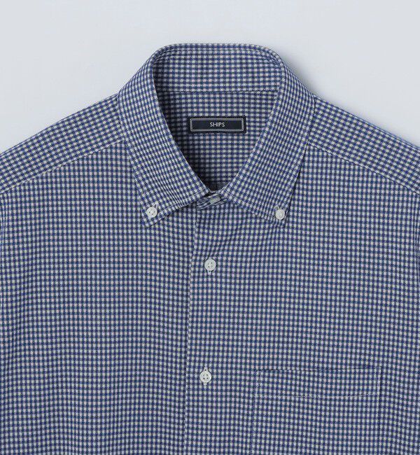 SHIPS「SHIPS: ショートスリーブ ジャージー ギンガムチェック シャツ」|シャツ・ブラウス|