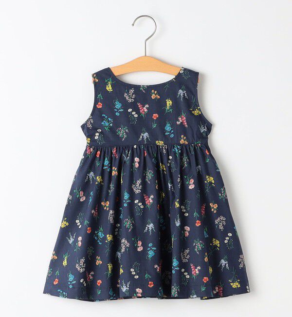 SHIPS KIDS「SHIPS KIDS:80～90cm / フラワー ノースリーブ ワンピース」|ワンピース|ネイビー