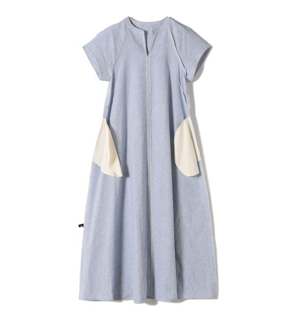 SHIPS for women「〈接触冷感・手洗い可能〉麻混 シャンブレー フレア ワンピース」|ワンピース|