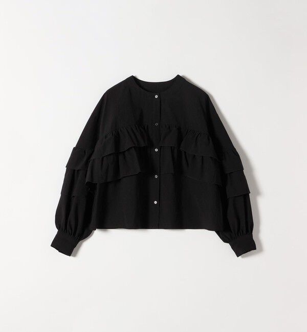 SHIPS any「SHIPS any:〈洗濯機可能〉ボイル フリル バンドカラー シャツ ブラウス 2」|シャツ・ブラウス|