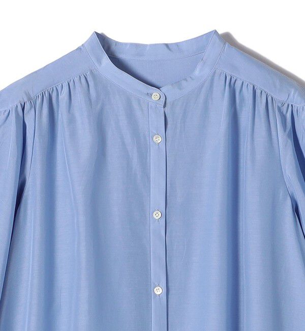 SHIPS for women「SHIPS Primary Navy Label:コットン シルク ギャザー ワンピース」|ワンピース|