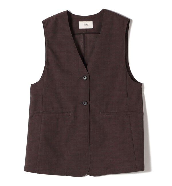 SHIPS for women「〈防シワ加工〉チノ ウール ボタン ジレ」|ベスト・ジレ|