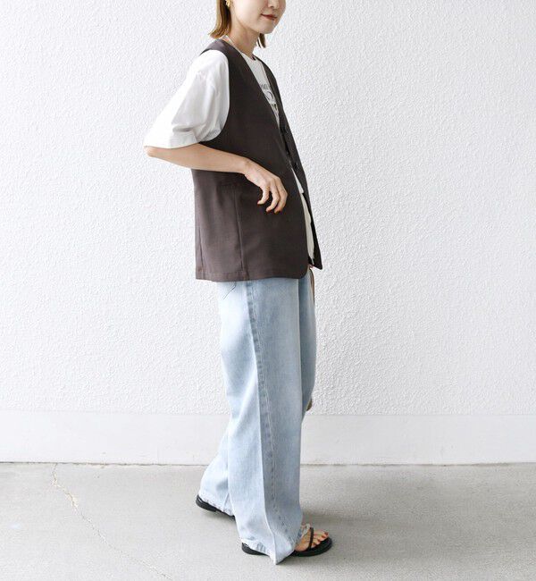 SHIPS for women「〈防シワ加工〉チノ ウール ボタン ジレ」|ベスト・ジレ|