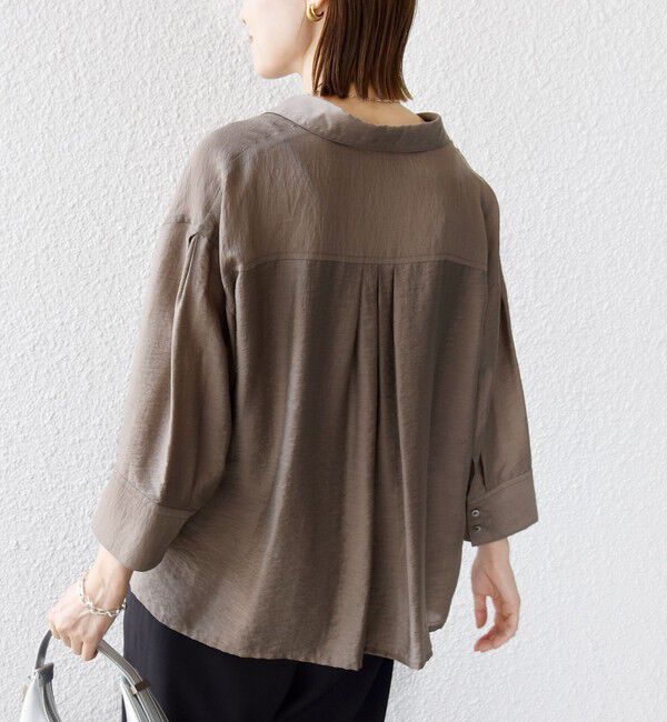 SHIPS for women「〈手洗い可能〉シアー シルク混 オープンカラー シャツ」|シャツ・ブラウス|