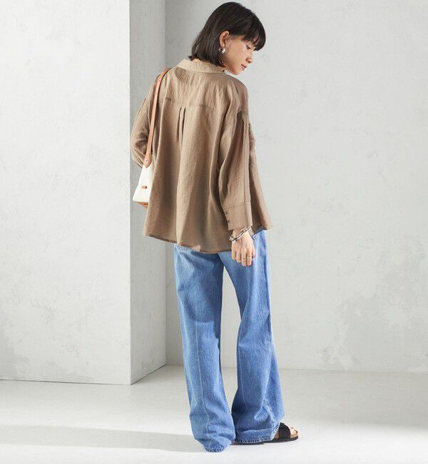 SHIPS for women「〈手洗い可能〉シアー シルク混 オープンカラー シャツ」|シャツ・ブラウス|