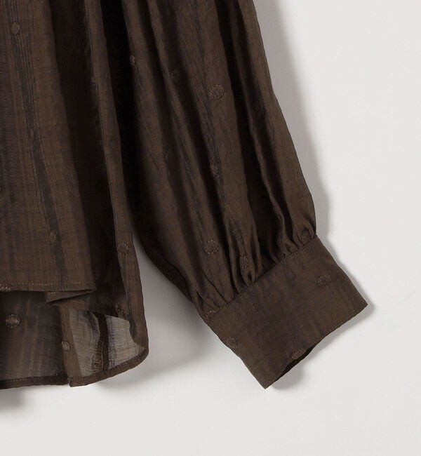 SHIPS any「SHIPS any:〈手洗い可能〉シアー ドット レギュラーカラー ギャザー シャツ」|シャツ・ブラウス|