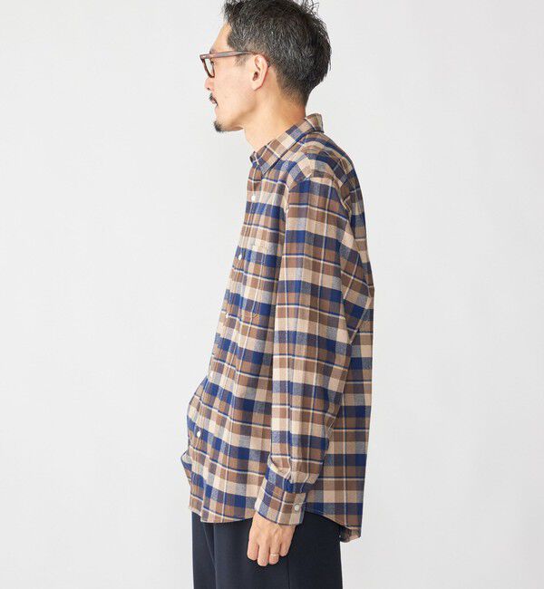 SHIPS「SHIPS: BEZ レギュラーカラー ネル チェック シャツ」|シャツ・ブラウス|