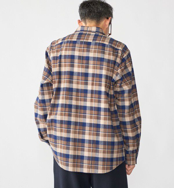SHIPS「SHIPS: BEZ レギュラーカラー ネル チェック シャツ」|シャツ・ブラウス|
