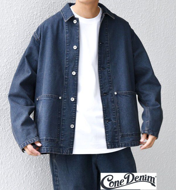 SHIPS any「SHIPS any: Cone Denim キャンバス デニム カバーオール (セットアップ対応)◇」|デニムジャケット|ネイビー