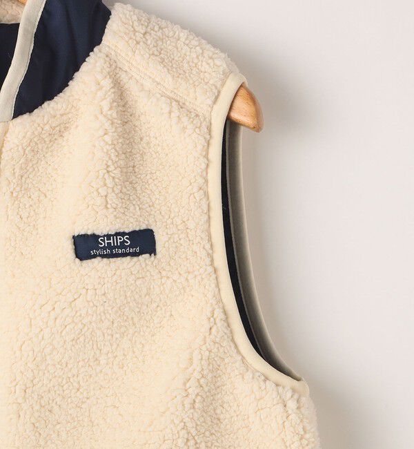 SHIPS KIDS「SHIPS KIDS:80～90cm/〈洗濯機可能〉ボア リバーシブル ベスト」|ダウンベスト・ベスト|