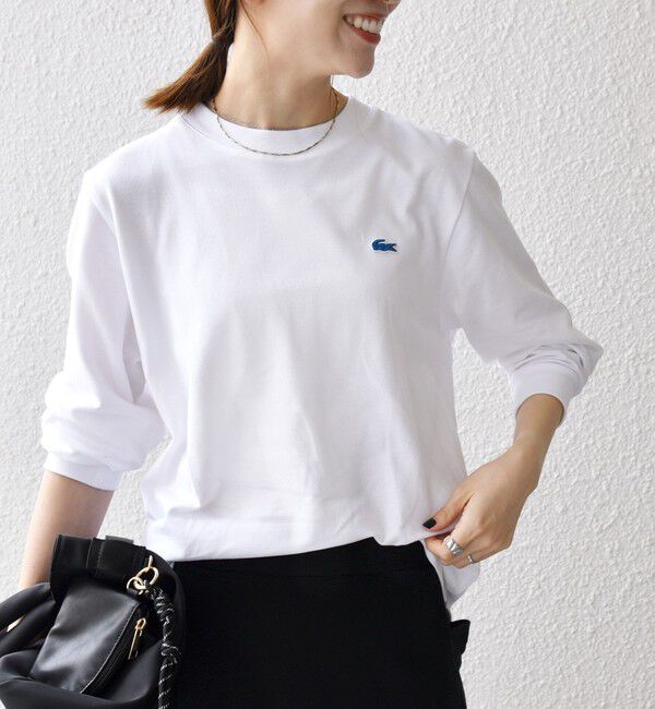 SHIPS any「【SHIPS any別注】LACOSTE:〈洗濯機可能〉ピケ クルーネック ロンT 25AW」|Tシャツ・カットソー|