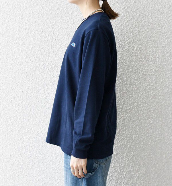 SHIPS any「【SHIPS any別注】LACOSTE:〈洗濯機可能〉ピケ クルーネック ロンT 25AW」|Tシャツ・カットソー|