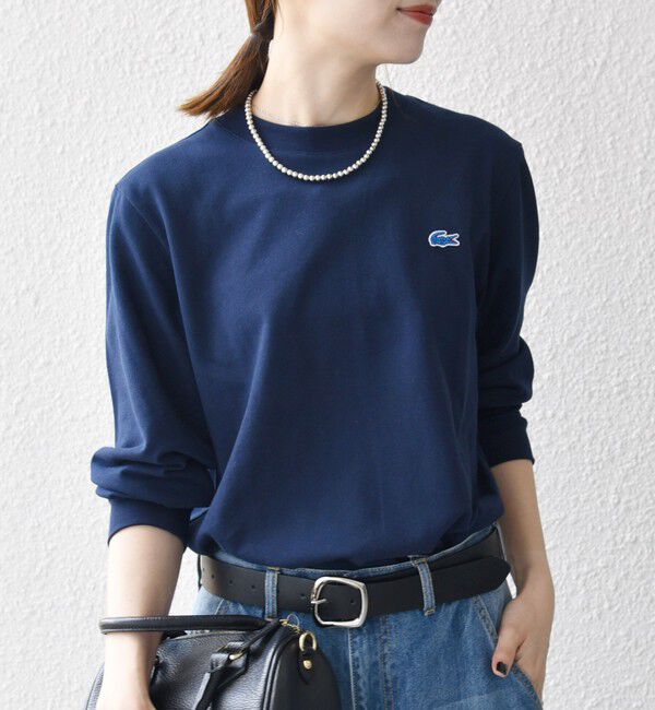 SHIPS any「【SHIPS any別注】LACOSTE:〈洗濯機可能〉ピケ クルーネック ロンT 25AW」|Tシャツ・カットソー|