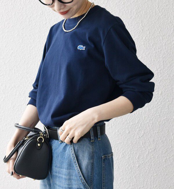 SHIPS any「【SHIPS any別注】LACOSTE:〈洗濯機可能〉ピケ クルーネック ロンT 25AW」|Tシャツ・カットソー|