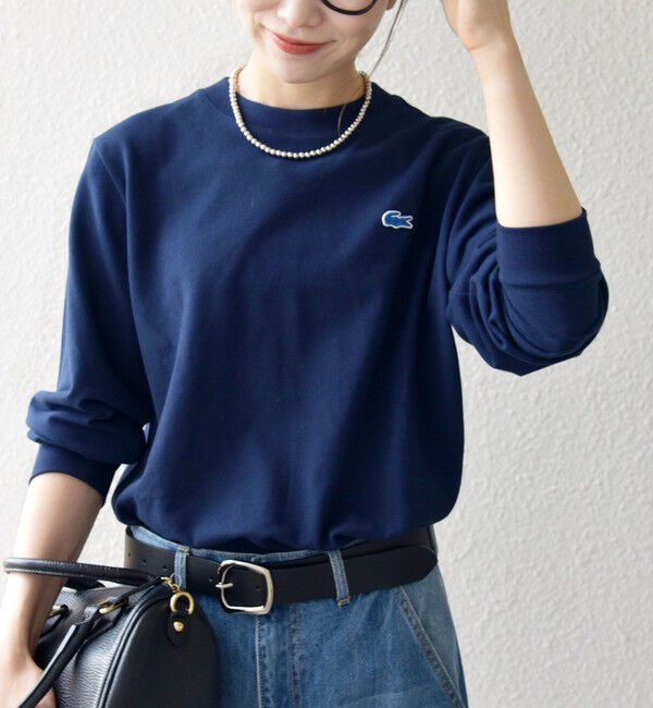 SHIPS any「【SHIPS any別注】LACOSTE:〈洗濯機可能〉ピケ クルーネック ロンT 25AW」|Tシャツ・カットソー|