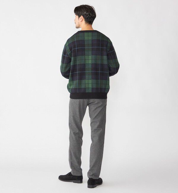 SHIPS「SHIPS: 50th ANNIV コットン カシミヤ クルーネック SHIPSタータン ニット」|ニット・セーター|