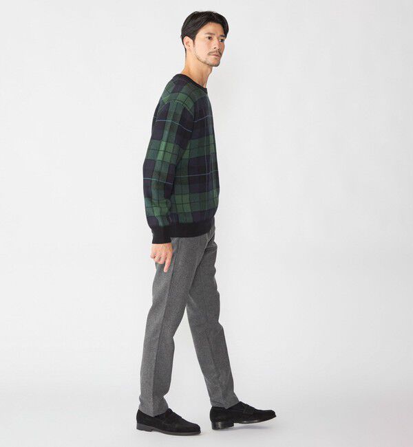 SHIPS「SHIPS: 50th ANNIV コットン カシミヤ クルーネック SHIPSタータン ニット」|ニット・セーター|