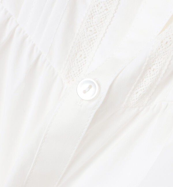 SHIPS KIDS「SHIPS KIDS:100～130cm / ピンタック レース ブラウス」|シャツ・ブラウス|