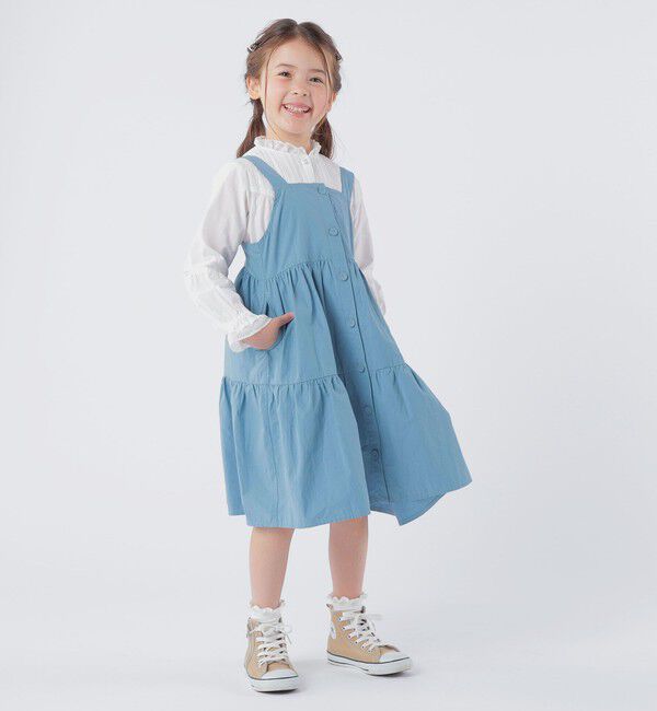 SHIPS KIDS「SHIPS KIDS:100～130cm / ピンタック レース ブラウス」|シャツ・ブラウス|