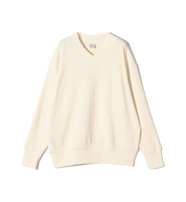 SHIPS for women「gicipi:Vネック リブ付き ロング スリーブ ミラノリブ ニットソー （GIRAFFA）」|Tシャツ・カットソー|オフホワイト