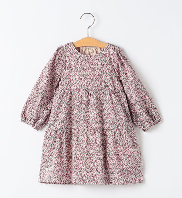 SHIPS KIDS「SHIPS KIDS:80～90cm / フラワー ティアード ワンピース」|ワンピース|ピンク
