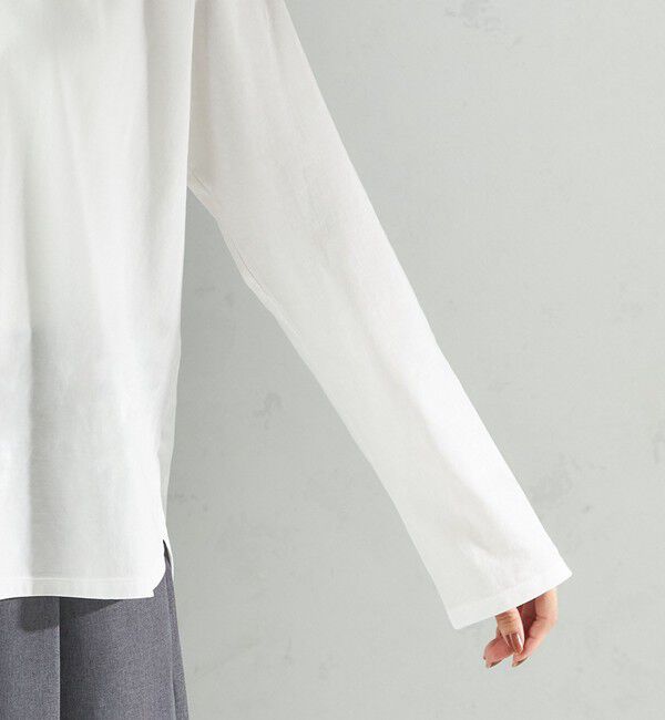 SHIPS for women「ワイド クルーネック コットン ロング スリーブ TEE」|Tシャツ・カットソー|
